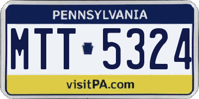 PA license plate MTT5324