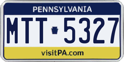 PA license plate MTT5327