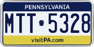 PA license plate MTT5328