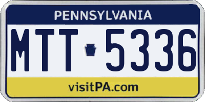PA license plate MTT5336
