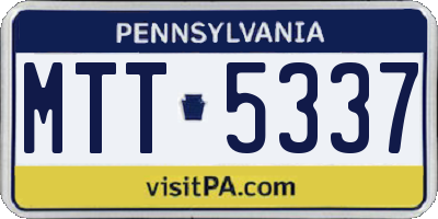 PA license plate MTT5337