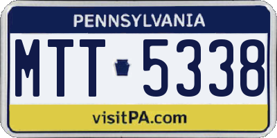 PA license plate MTT5338