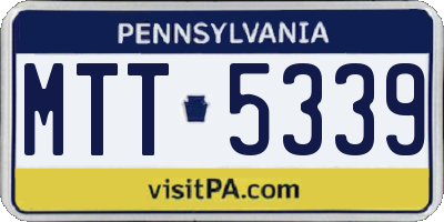 PA license plate MTT5339
