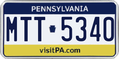 PA license plate MTT5340