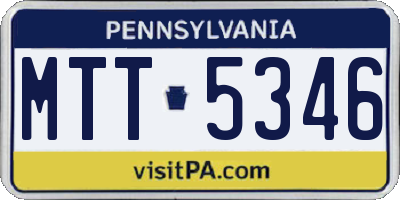 PA license plate MTT5346