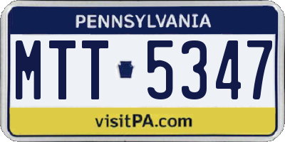 PA license plate MTT5347
