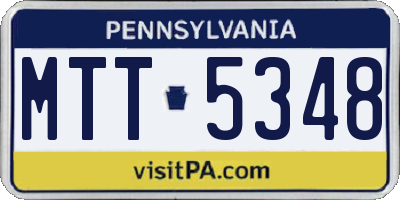 PA license plate MTT5348