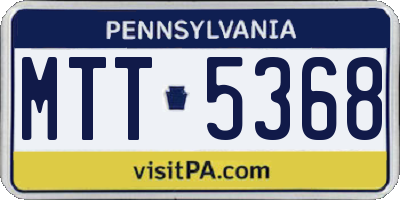 PA license plate MTT5368