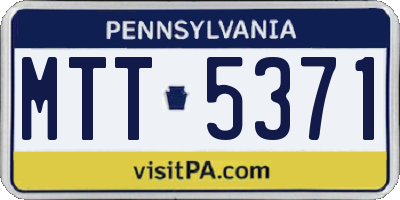 PA license plate MTT5371