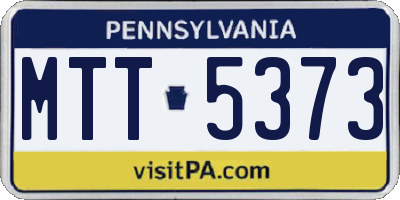 PA license plate MTT5373