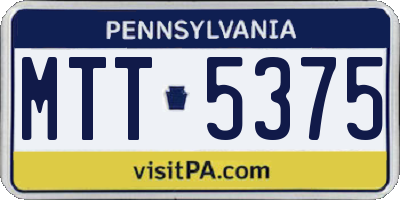 PA license plate MTT5375