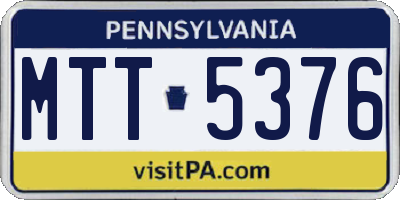 PA license plate MTT5376