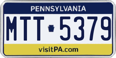 PA license plate MTT5379