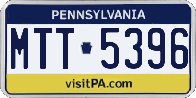PA license plate MTT5396