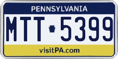 PA license plate MTT5399