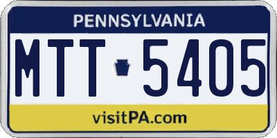 PA license plate MTT5405