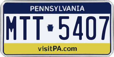 PA license plate MTT5407