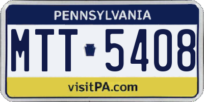 PA license plate MTT5408