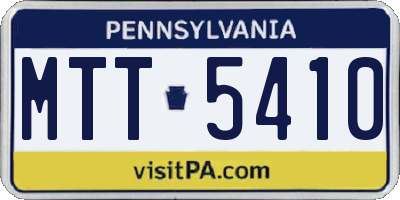 PA license plate MTT5410