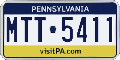PA license plate MTT5411