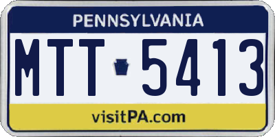PA license plate MTT5413