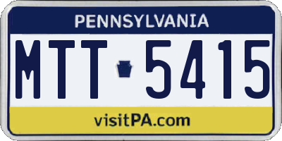 PA license plate MTT5415