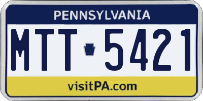 PA license plate MTT5421