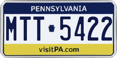 PA license plate MTT5422
