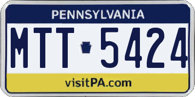 PA license plate MTT5424