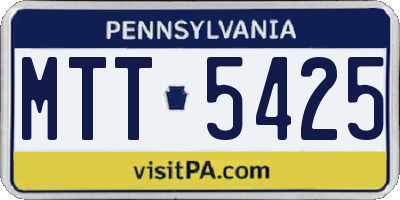 PA license plate MTT5425