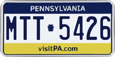 PA license plate MTT5426