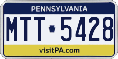 PA license plate MTT5428