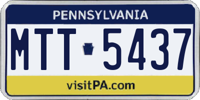 PA license plate MTT5437