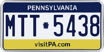 PA license plate MTT5438