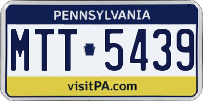 PA license plate MTT5439