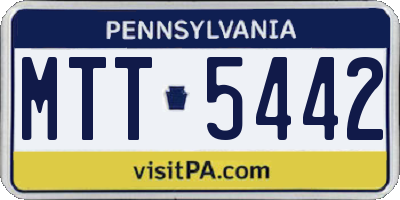 PA license plate MTT5442