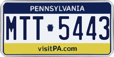 PA license plate MTT5443