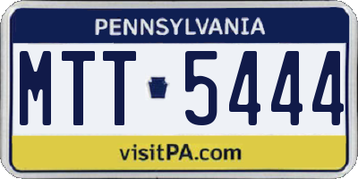 PA license plate MTT5444