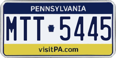 PA license plate MTT5445