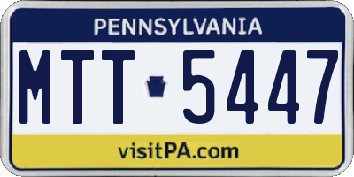 PA license plate MTT5447