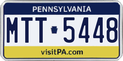 PA license plate MTT5448