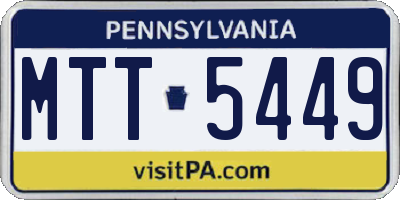 PA license plate MTT5449