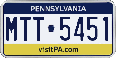 PA license plate MTT5451
