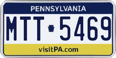 PA license plate MTT5469