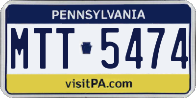 PA license plate MTT5474