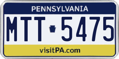 PA license plate MTT5475