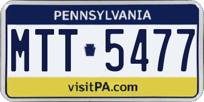 PA license plate MTT5477