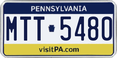 PA license plate MTT5480