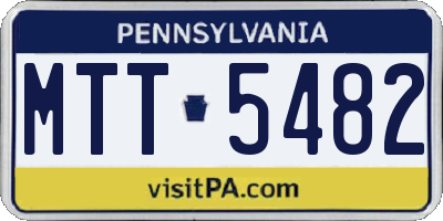 PA license plate MTT5482