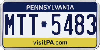 PA license plate MTT5483